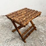 Small folding stool in exotic wood