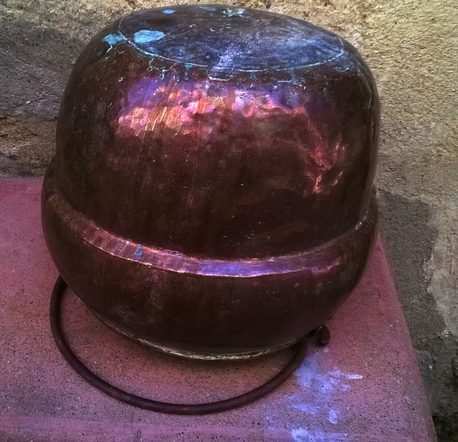 Old copper cauldron
