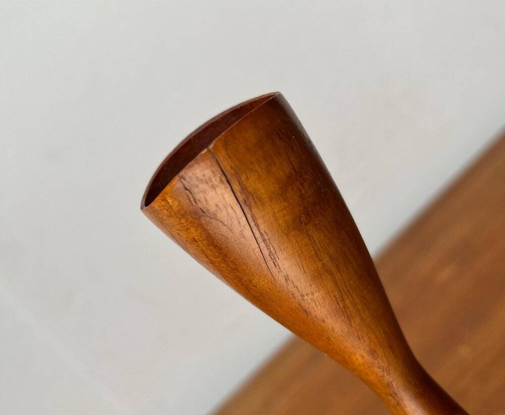 Mid-Century Danish Teak Tulip Candle Holder, 1960s