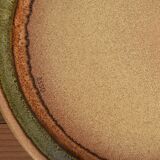 Vintage dinner plates from the 70s, in glazed stoneware, stamped Esso, Set of 6.
