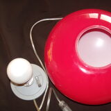 Table lamp flat ball, red mushroom with switch