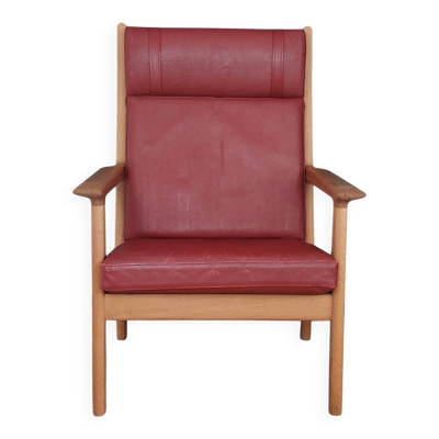 Fauteuil à dossier haut GE 265 par H J Wegner pour Getama.