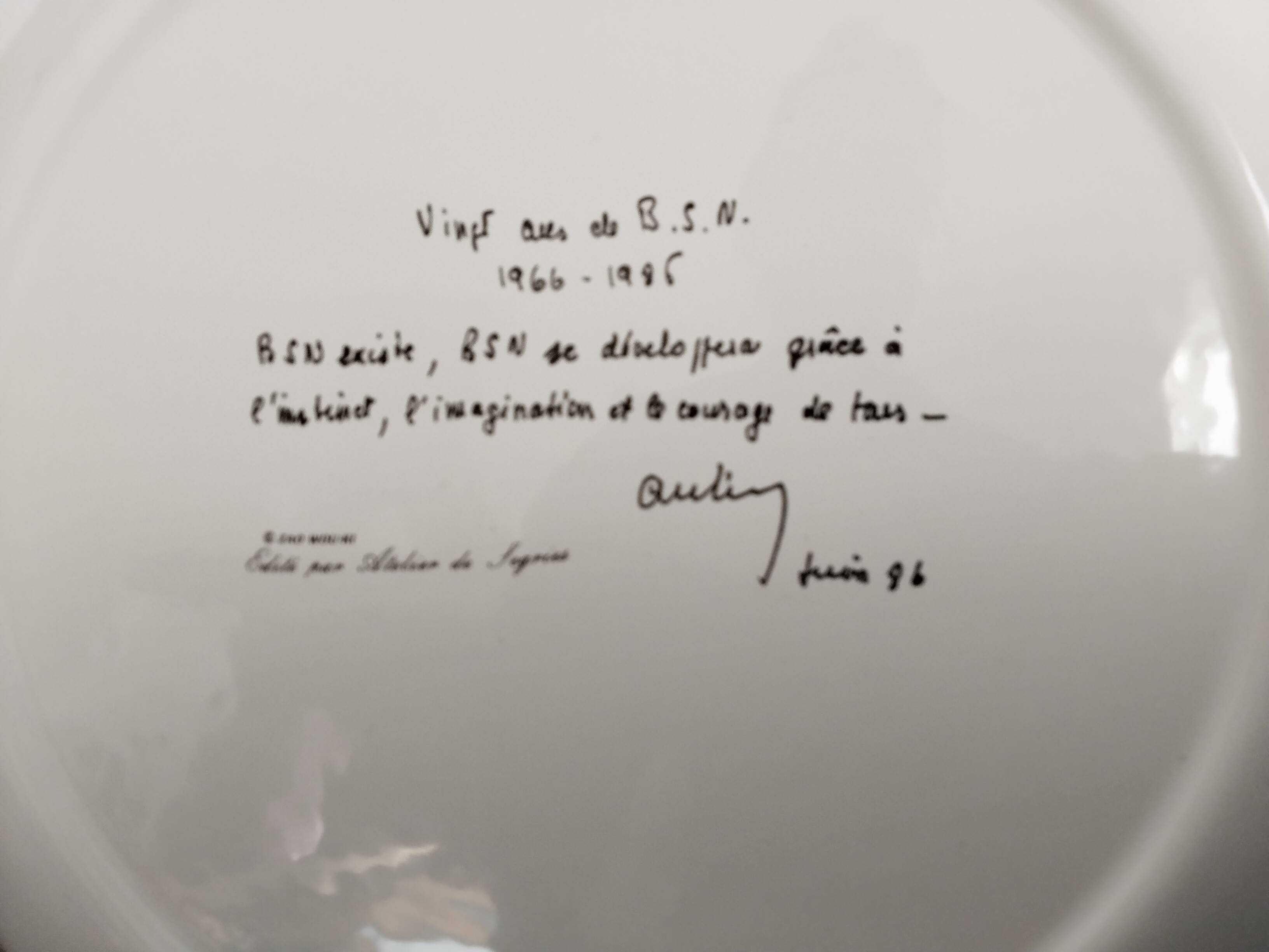 Plate by Zao Wou-Ki - Orchid - 1986 - signed