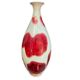 Large baluster vase in Chinese cracked ceramic Pigeon blood and celadon