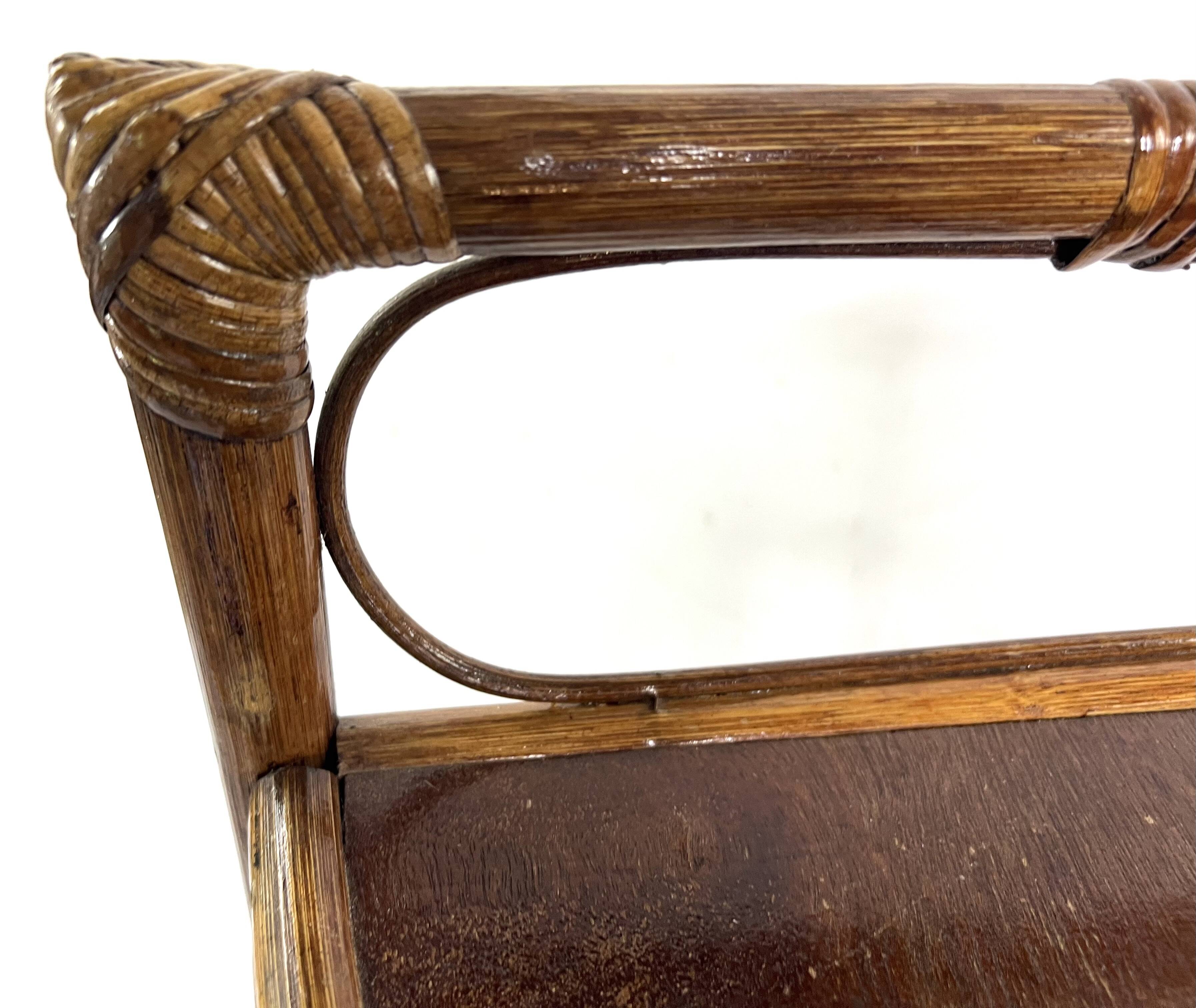 Vintage Bamboo and Wood Corner Shelf - 3 Tiers