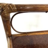 Vintage Bamboo and Wood Corner Shelf - 3 Tiers