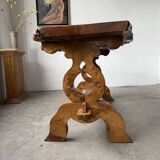 Table artisanale en orme massif, art populaire