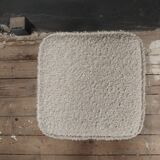 Tabouret en tissu bouclette et métal chromé, restauré