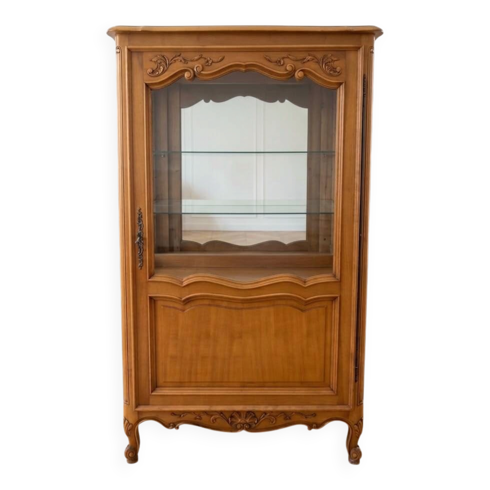 Louis XV style display cabinet in solid wood