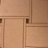 Pouf in gilded velvet and feet wood cherry style louis xv