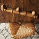 Coat rack Vintage wood bamboo three hooks