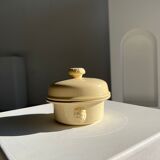 Glazed light yellow ceramic terrine