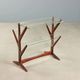 Vintage magazine rack in beech, glass and brass, Italian design from the 1950s.