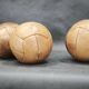 Set of Three Czech Leather Medicine Balls, 1950s