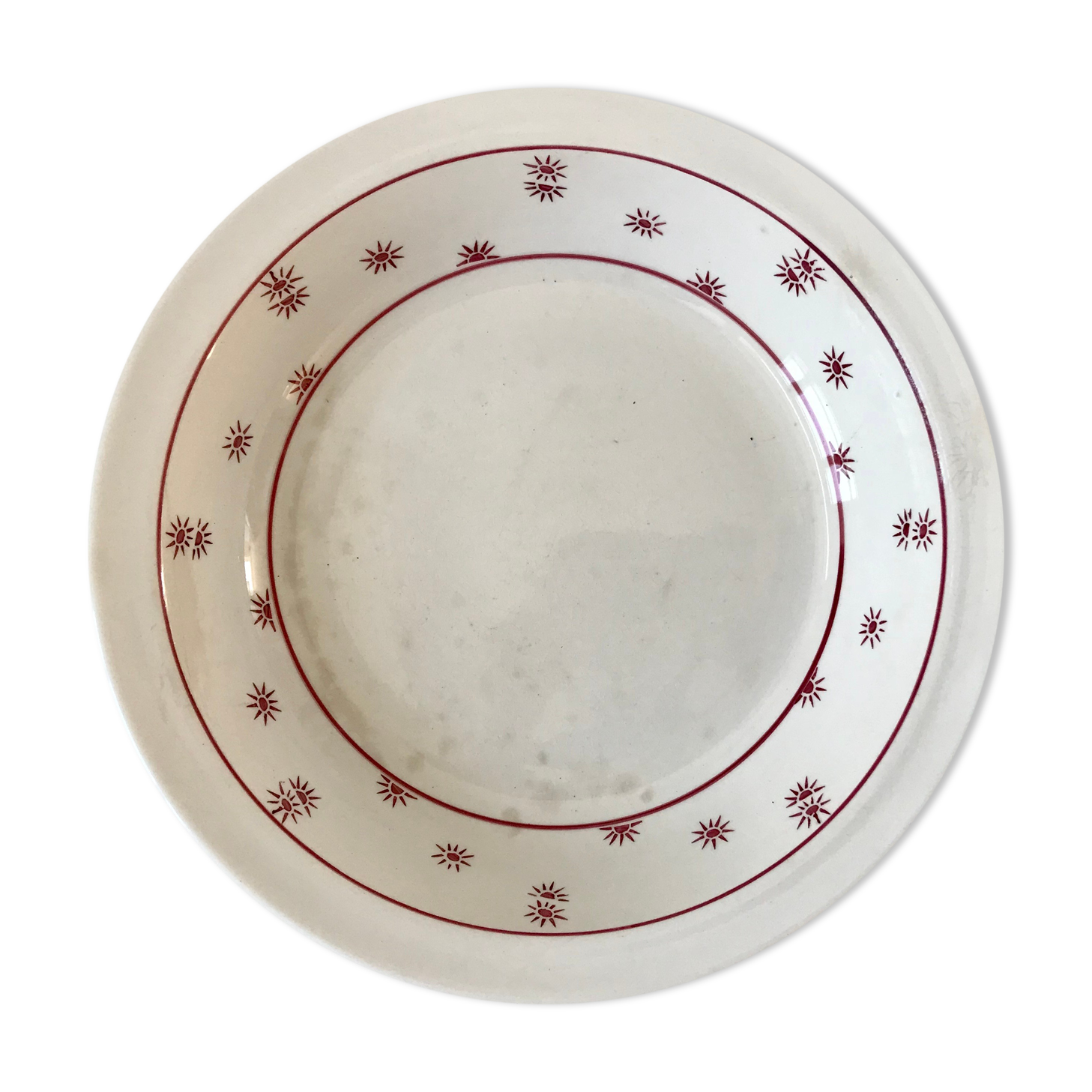 Hollow dish Digoin Sarreguemines model "Andrée" small suns 30s