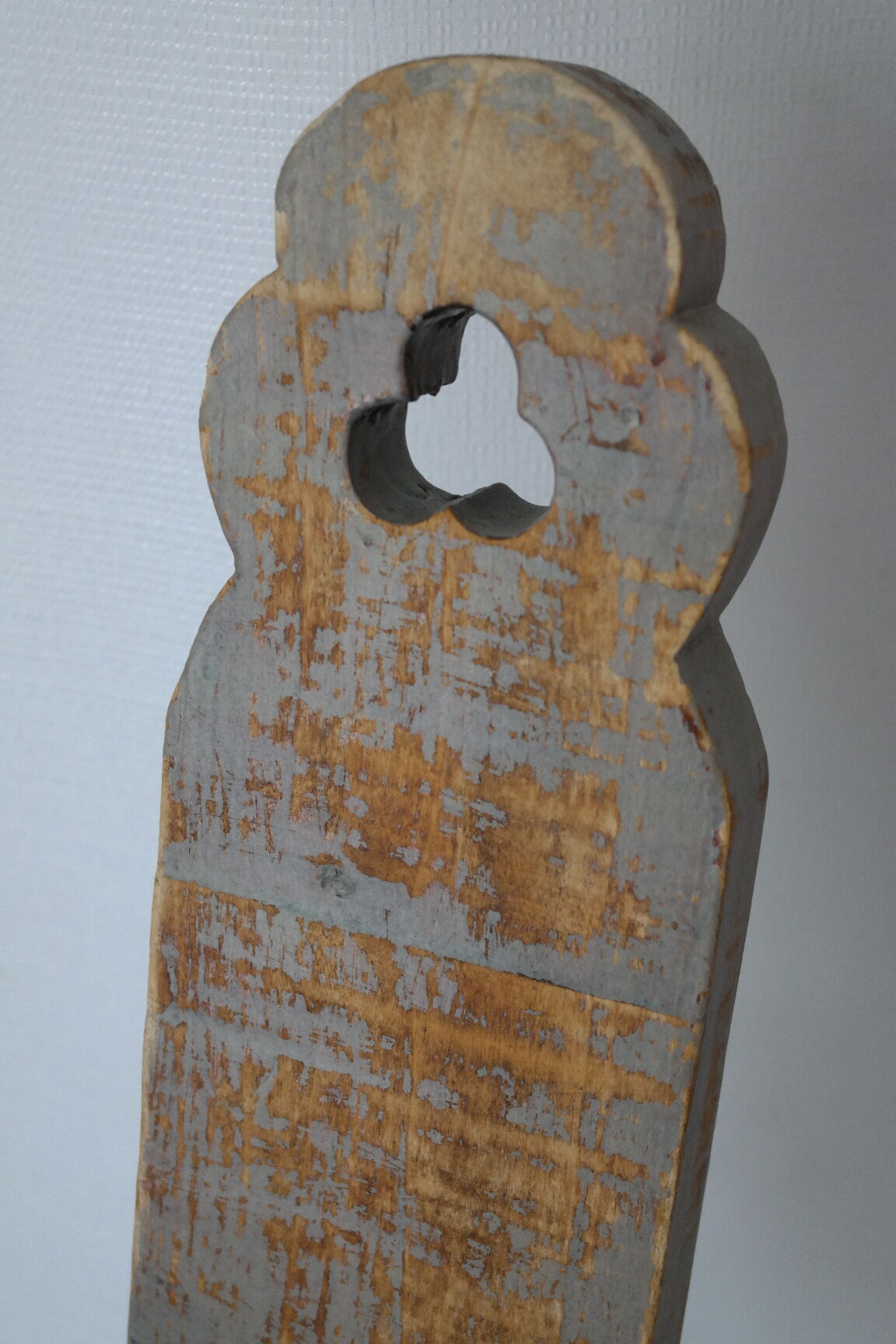 Brutalist wooden chair tripod XXth