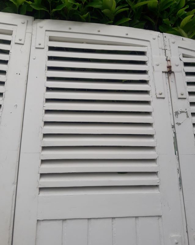 Arched shutters oak louvers H226xW277 4 leaves