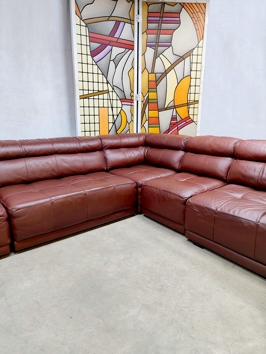 Vintage design modular leather sofa Cor