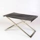 Tabouret en acier brossé et cuir noir par Michael Christensen