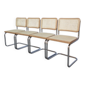 Set of 4 Cesca Chair, Marcel Breuer Design, Cane & Chrome Dining Chair