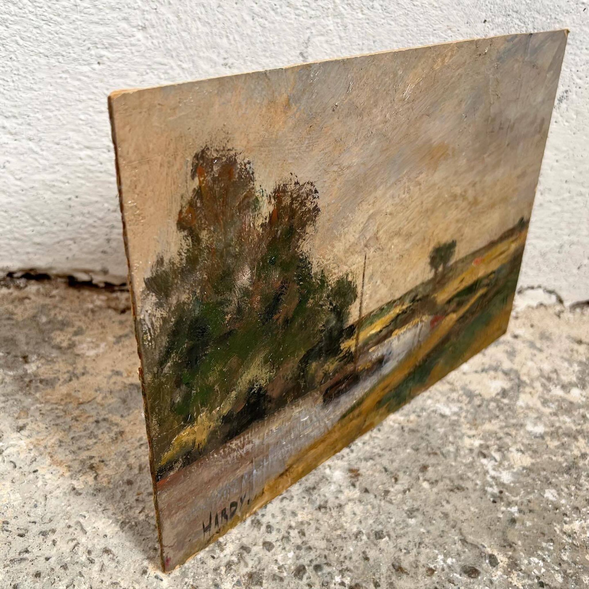 Peinture gabare sur rivière campagne française
