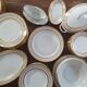6 gold leaf Limoges porcelain plates