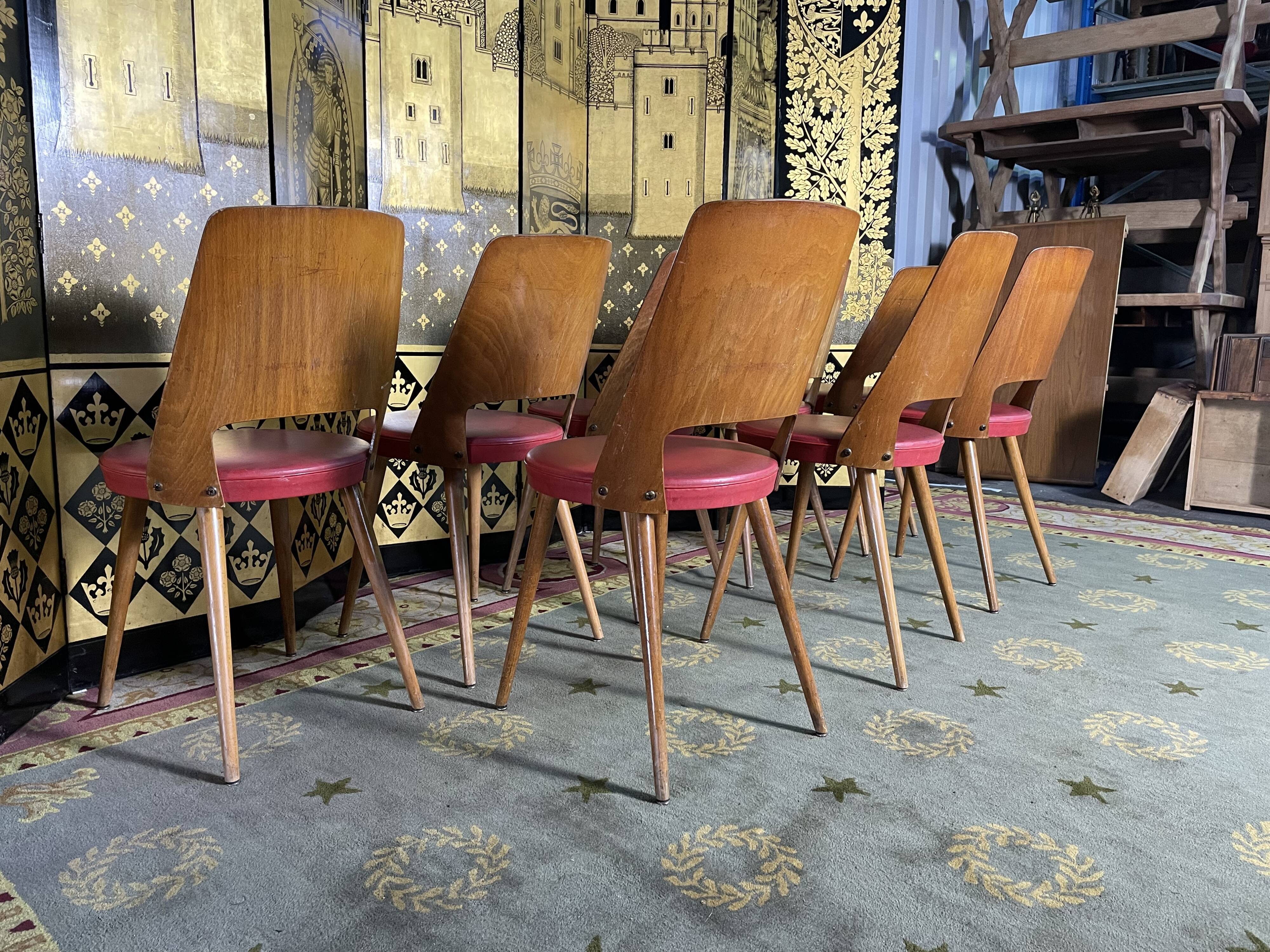 Suite of 8 baumann bistro chairs model Mondor