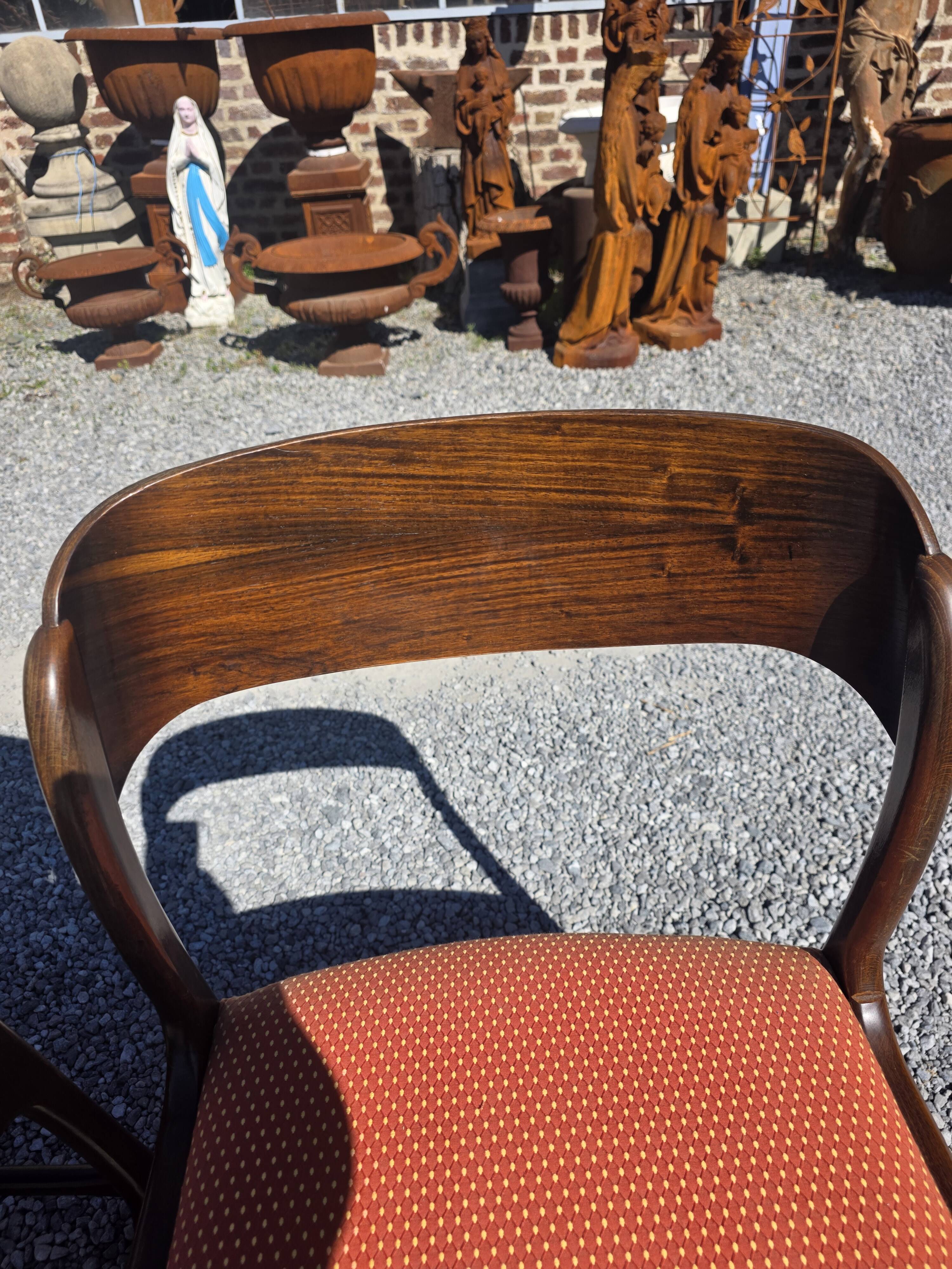 6 Baumann sled chairs in rosewood from the 1960s.