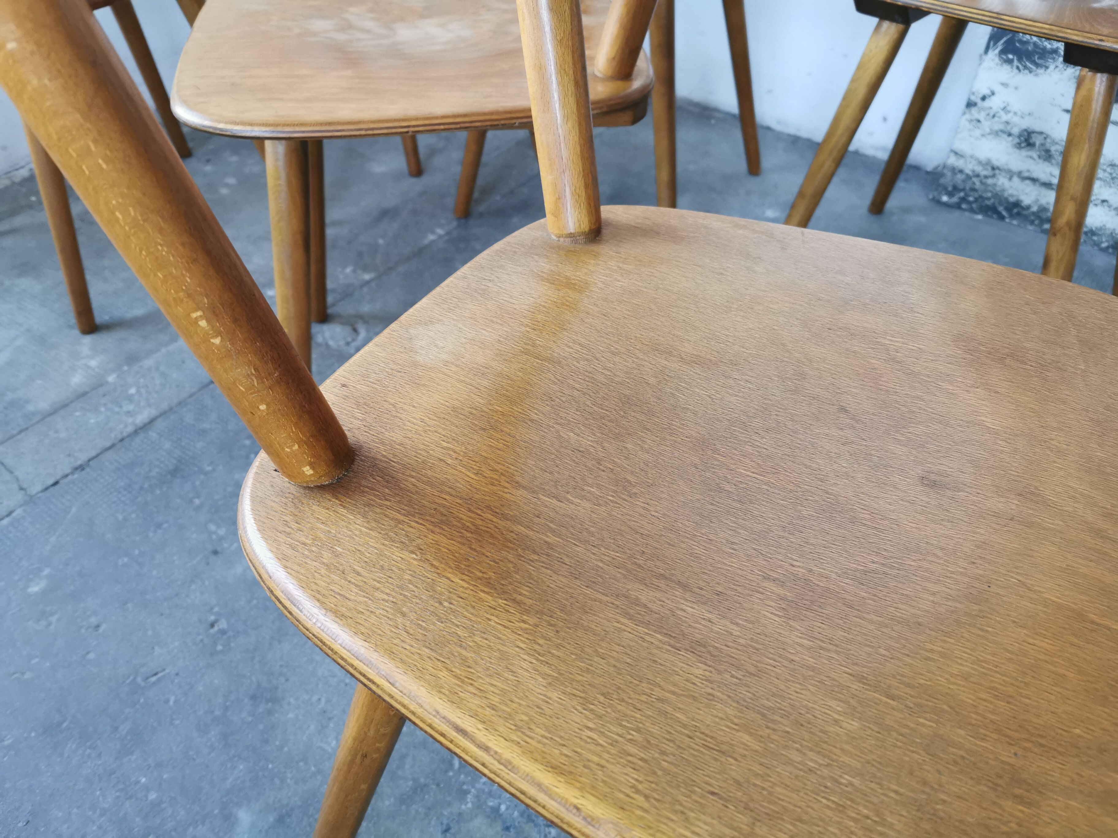 Set of 6 vintage chairs 1960 bistro
