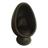 Brown fabric egg chair