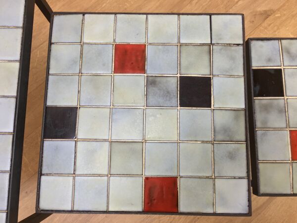 Tables gigognes Mado Jolain céramique 1960