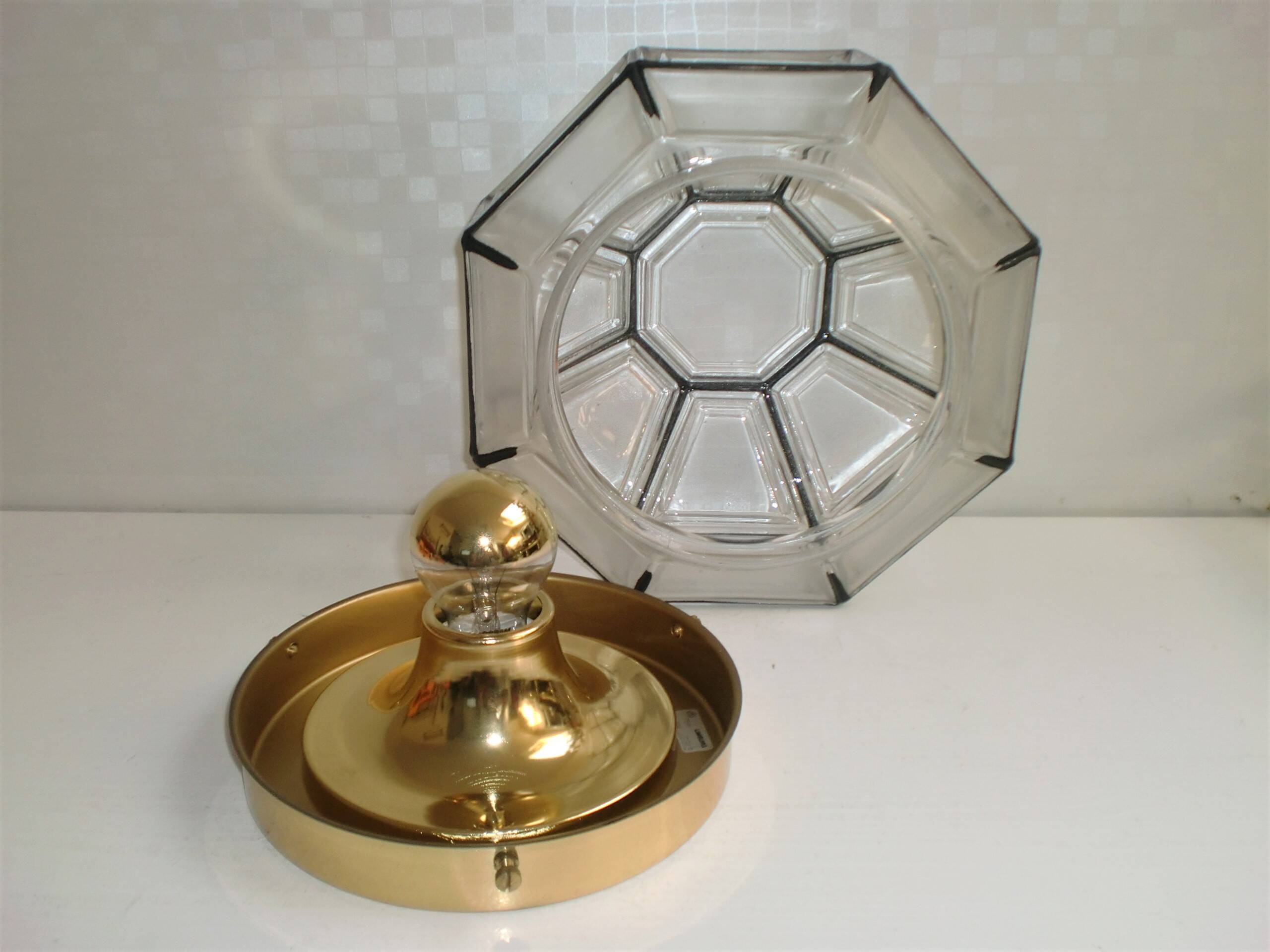 30x17cm glashütte limburg wall ceiling lamp model 2813, geometric shape