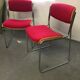 6 chrome chairs wood and red wool
