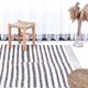 8x10 Pinstriped Brown & White Vintage Rug, 265x300Cm SK 240422