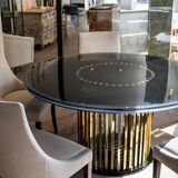 Art Deco brass dining table