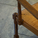 Set of six chairs and two brutalist armchairs mid-century 1950'