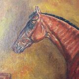 Peinture victorienne anglaise représentant un cheval alezan