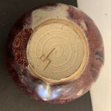 Vase soliflore français Lucette Pillet en grès rouge sang de boeuf, 1980