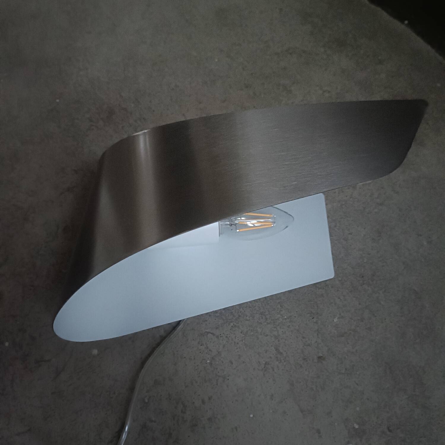 Brushed steel wall light Space Age