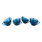 8 tasses bleu lagon – années 70, éclat rétro