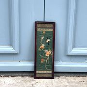 Framed Chinese Silk Embroidery Panel with Bird and Blossoms