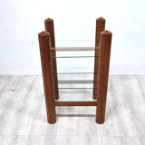 Custom made solid wood and glass hifi rack, 1970s