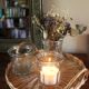 Two vintage handles wicker round tray