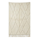 Berber wool rug with abstract white patterns