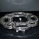 LANCEL silver-plated metal trivet with "Lancel Paris" label, vintage 1970s