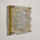 Sculptural Murano ice glass wall lamp, Italy 1970