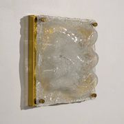 Sculptural Murano ice glass wall lamp, Italy 1970