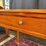 Small solid wood desk with a drawer.