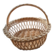Vintage 1970s woven wicker basket with handle