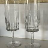 2 hollow crystal champagne glasses